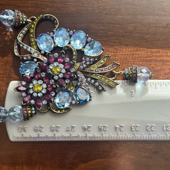 Beautiful Heidi Daus Swarovski crystal art deco necklace & clip on earrings. - Picture 13 of 14